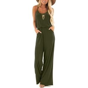 Sleeveless Spaghetti Strap Wide Leg Pants Jumpsuit Rompers